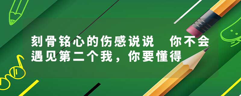 刻骨铭心的伤感说说 你不会遇见第二个我，你要懂得