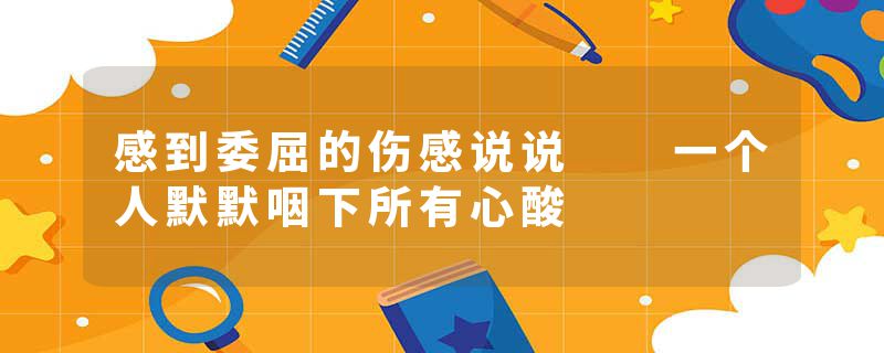 感到委屈的伤感说说  一个人默默咽下所有心酸