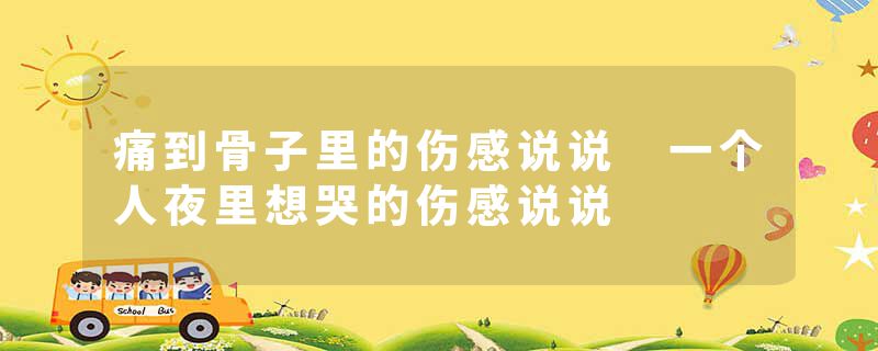 痛到骨子里的伤感说说 一个人夜里想哭的伤感说说