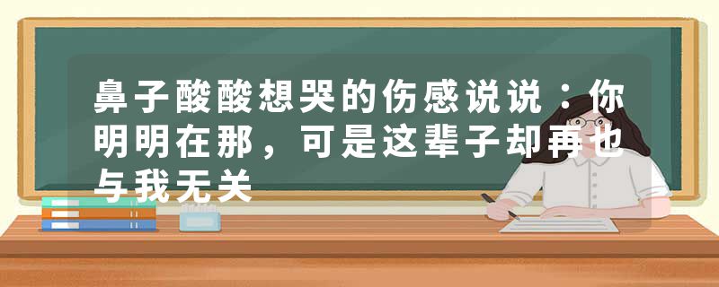 鼻子酸酸想哭的伤感说说：你明明在那，可是这辈子却再也与我无关