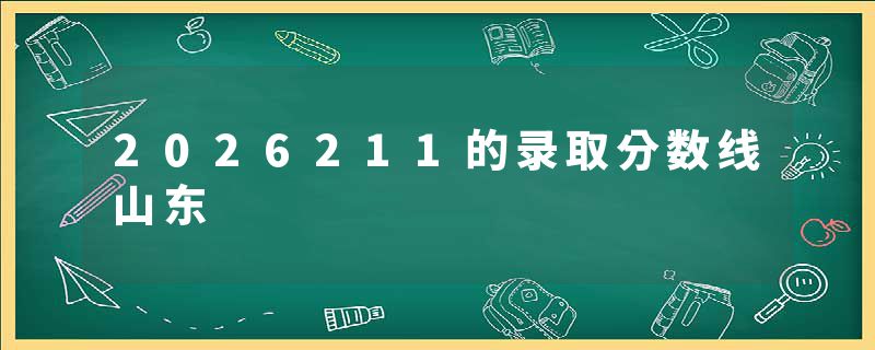 2026211的录取分数线山东