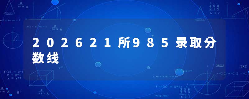 202621所985录取分数线