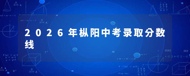 2026年枞阳中考录取分数线