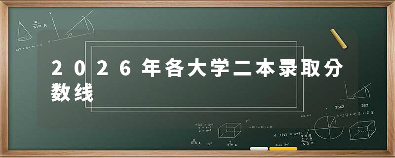 2026年各大学二本录取分数线