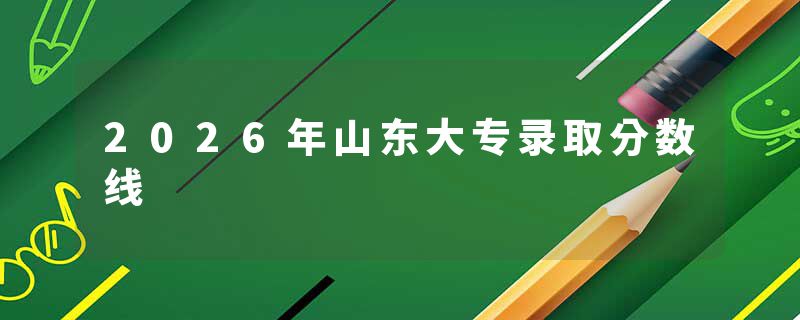 2026年山东大专录取分数线