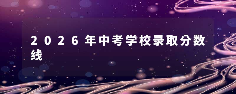 2026年中考学校录取分数线