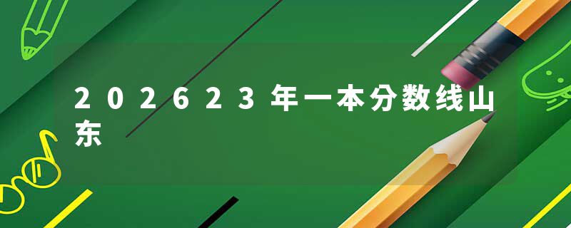 202623年一本分数线山东