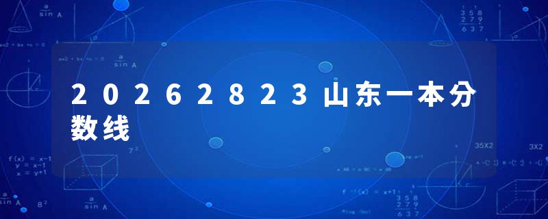 20262823山东一本分数线