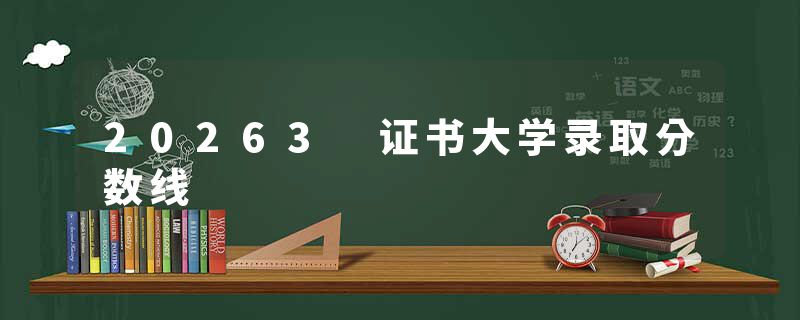 20263 证书大学录取分数线