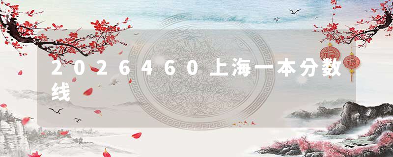 2026460上海一本分数线