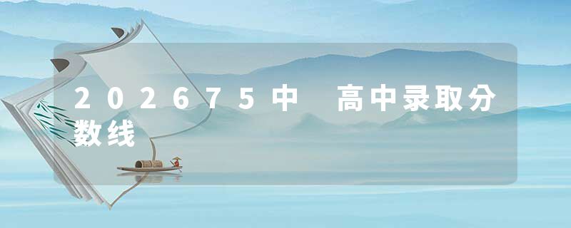 202675中 高中录取分数线