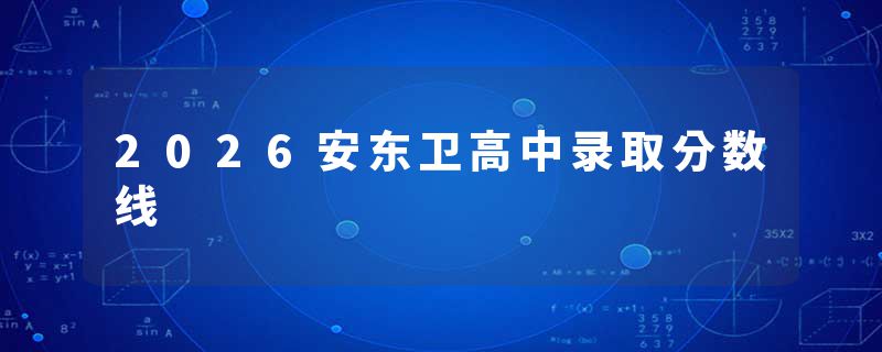 2026安东卫高中录取分数线