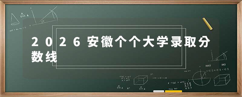 2026安徽个个大学录取分数线