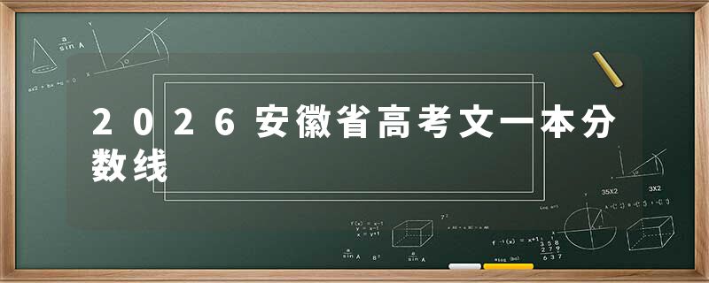 2026安徽省高考文一本分数线