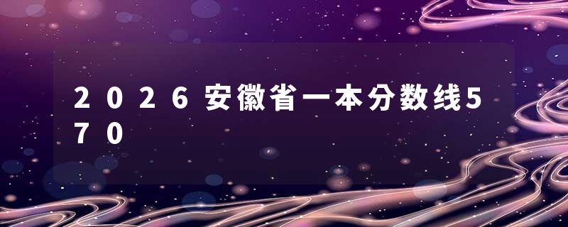 2026安徽省一本分数线570