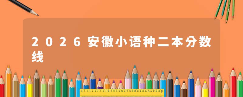 2026安徽小语种二本分数线
