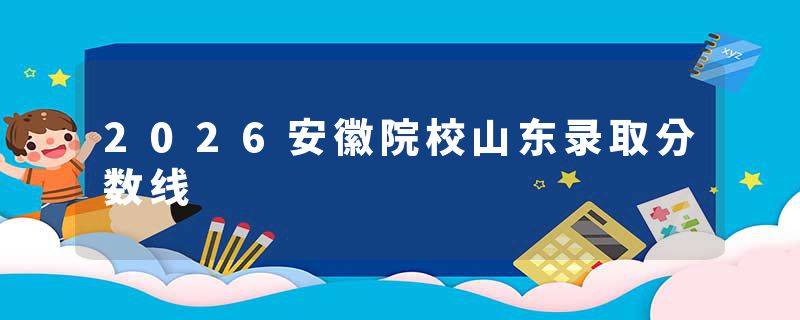 2026安徽院校山东录取分数线
