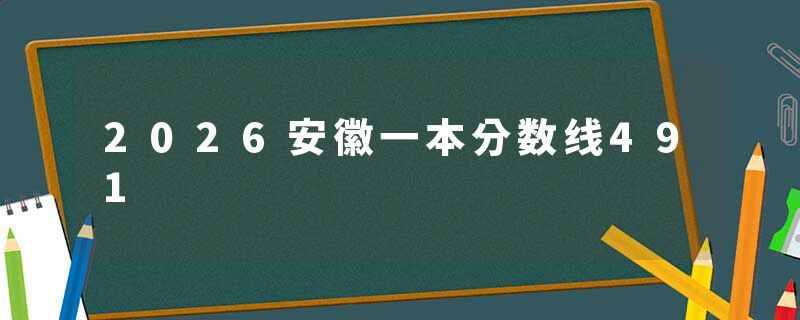 2026安徽一本分数线491