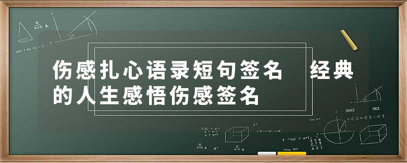 伤感扎心语录短句签名 经典的人生感悟伤感签名