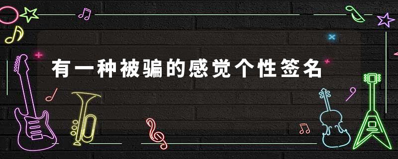 有一种被骗的感觉个性签名