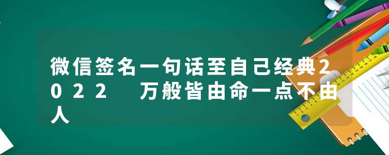 微信签名一句话至自己经典2022 万般皆由命一点不由人