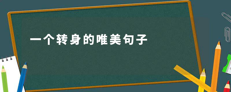 一个转身的唯美句子