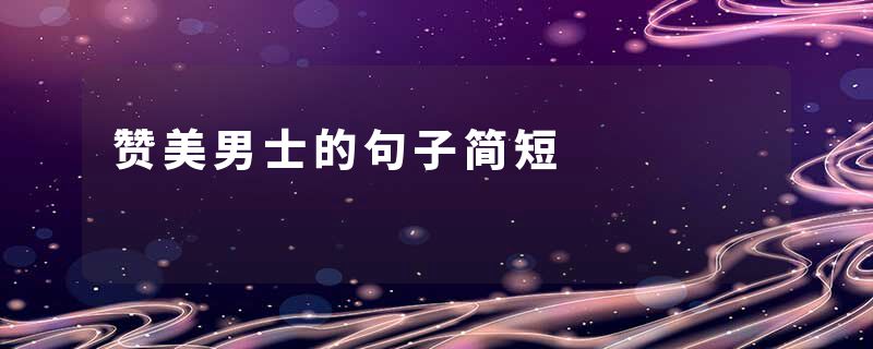 赞美男士的句子简短