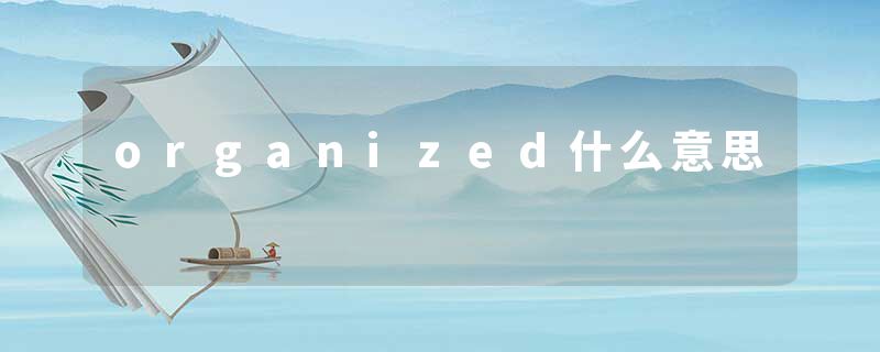 organized什么意思