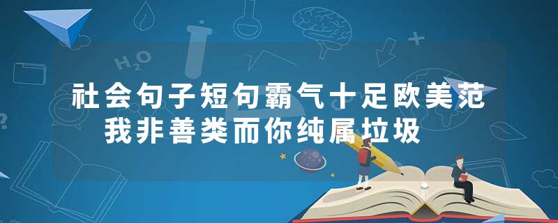 社会句子短句霸气十足欧美范 我非善类而你纯属垃圾