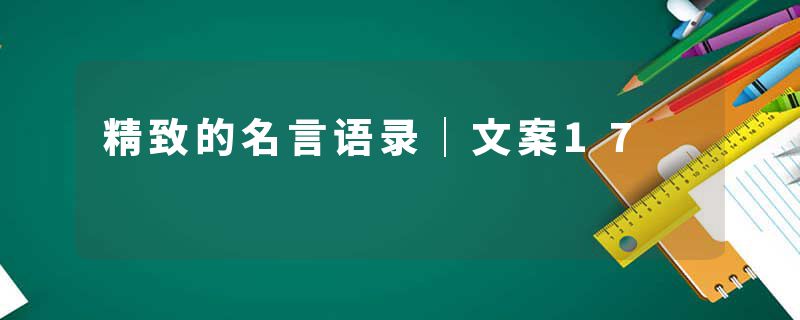 精致的名言语录｜文案17