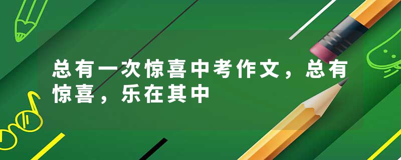 总有一次惊喜中考作文，总有惊喜，乐在其中