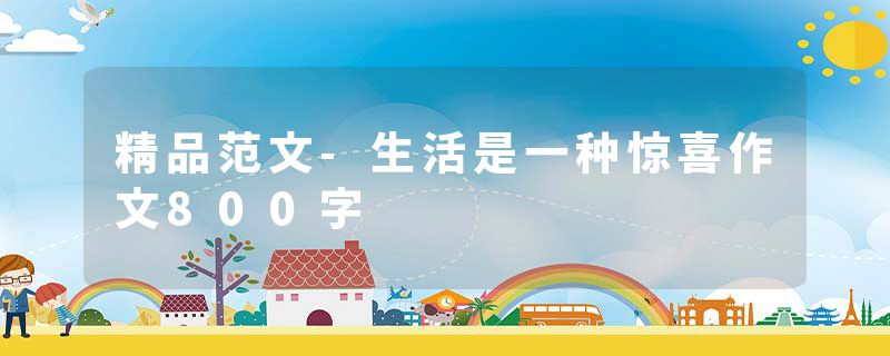 精品范文-生活是一种惊喜作文800字