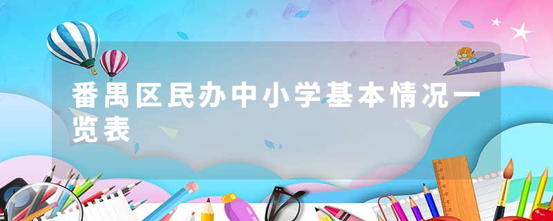 番禺区民办中小学基本情况一览表