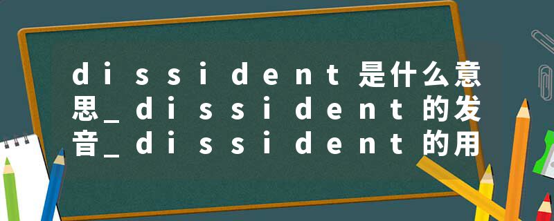 dissident是什么意思_dissident的发音_dissident的用法_dissident怎么记_dissident翻译