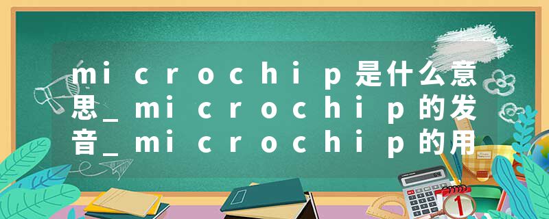 microchip是什么意思_microchip的发音_microchip的用法_microchip怎么记_microchip翻译
