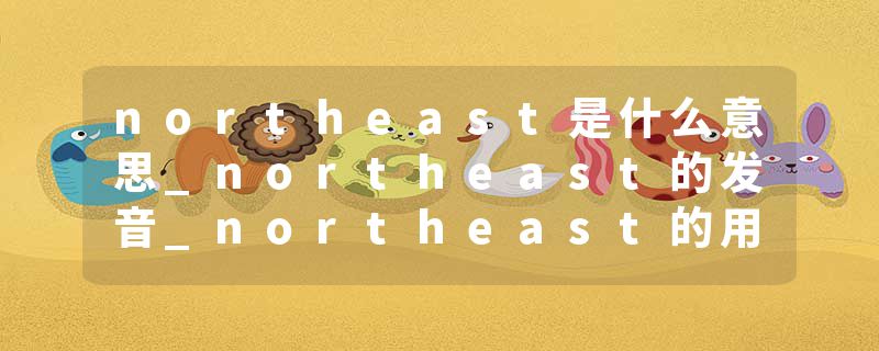 northeast是什么意思_northeast的发音_northeast的用法_northeast怎么记_northeast翻译