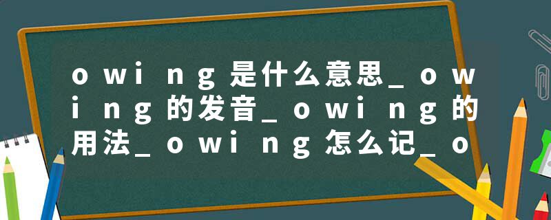 owing是什么意思_owing的发音_owing的用法_owing怎么记_owing翻译