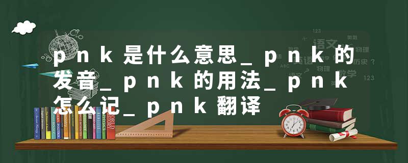 pnk是什么意思_pnk的发音_pnk的用法_pnk怎么记_pnk翻译