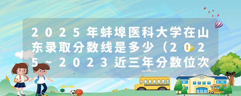 2025年蚌埠医科大学在山东录取分数线是多少(2025~202