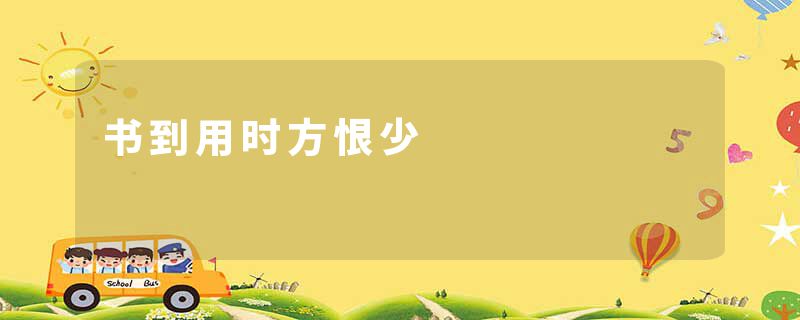 书到用时方恨少