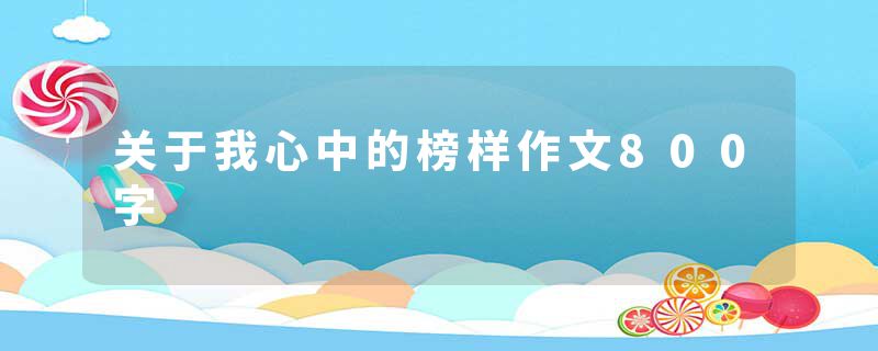 关于我心中的榜样作文800字