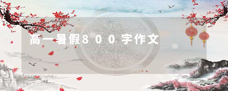 高一暑假800字作文