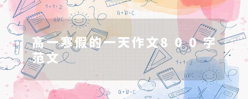 高一寒假的一天作文800字范文