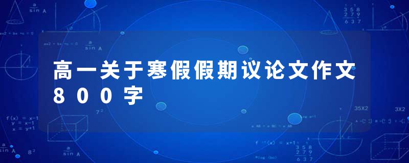 高一关于寒假假期议论文作文800字