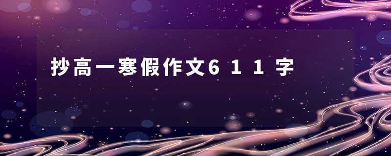 抄高一寒假作文611字