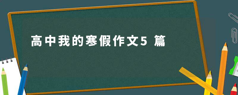 高中我的寒假作文5篇