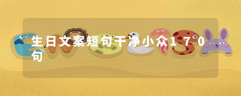生日文案短句干净小众170句