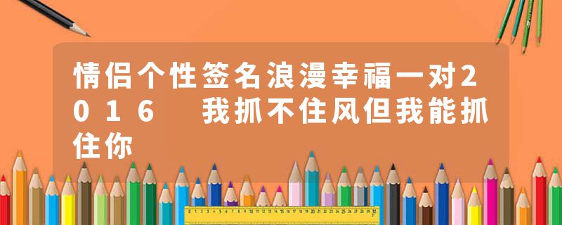 情侣个性签名浪漫幸福一对2016 我抓不住风但我能抓住你