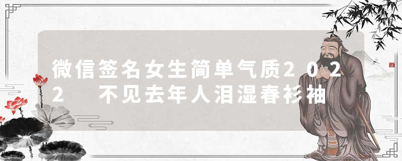 微信签名女生简单气质2022 不见去年人泪湿春衫袖