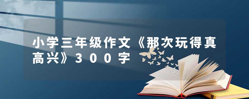 小学三年级作文《那次玩得真高兴》300字
